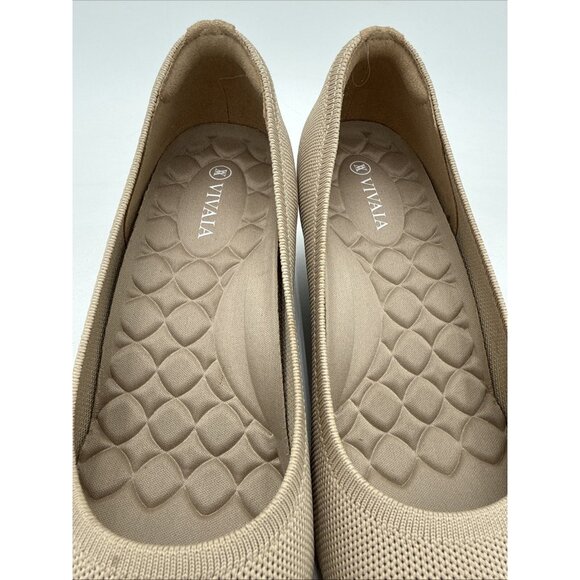 Vivaia Aria Wedge Women's Pointed Toe Pumps Beige Shoes EU 40 US 9 Comfort Heels - Picture 4 of 11